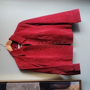 Coldwater Creek Red Leather Jacket Size PM